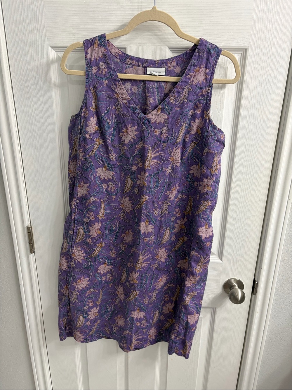 J. Jill Purple Floral Sleeveless Mini Dress